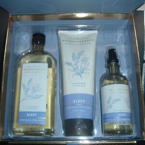 Bath & Body Works Aromatherapy SLEEP Lavender Vanilla Gift Box 3 FULL SIZE